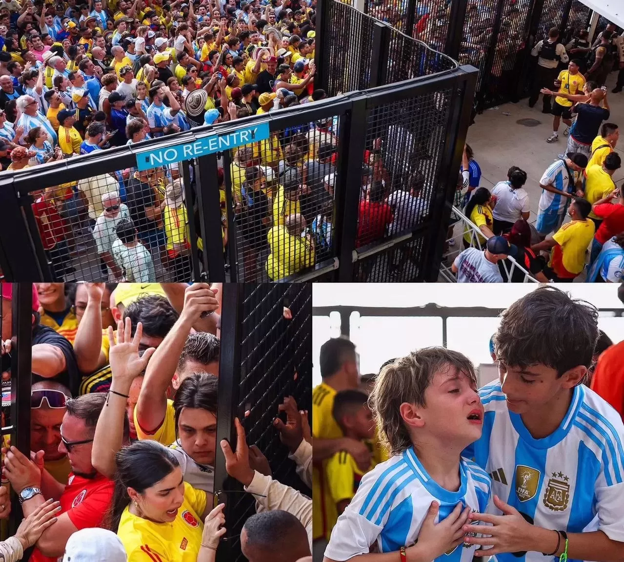 PARAH: Ribuan penonton berdesakan masuk ke Stadion Hard Rock untuk menonton final Argentina vs Kolombia. (Foto: X) 