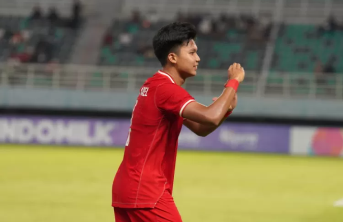 Selebrasi Kadek Arel setelah mencetak gol ke gawang Filifina di turnamen Asean U19 Championship